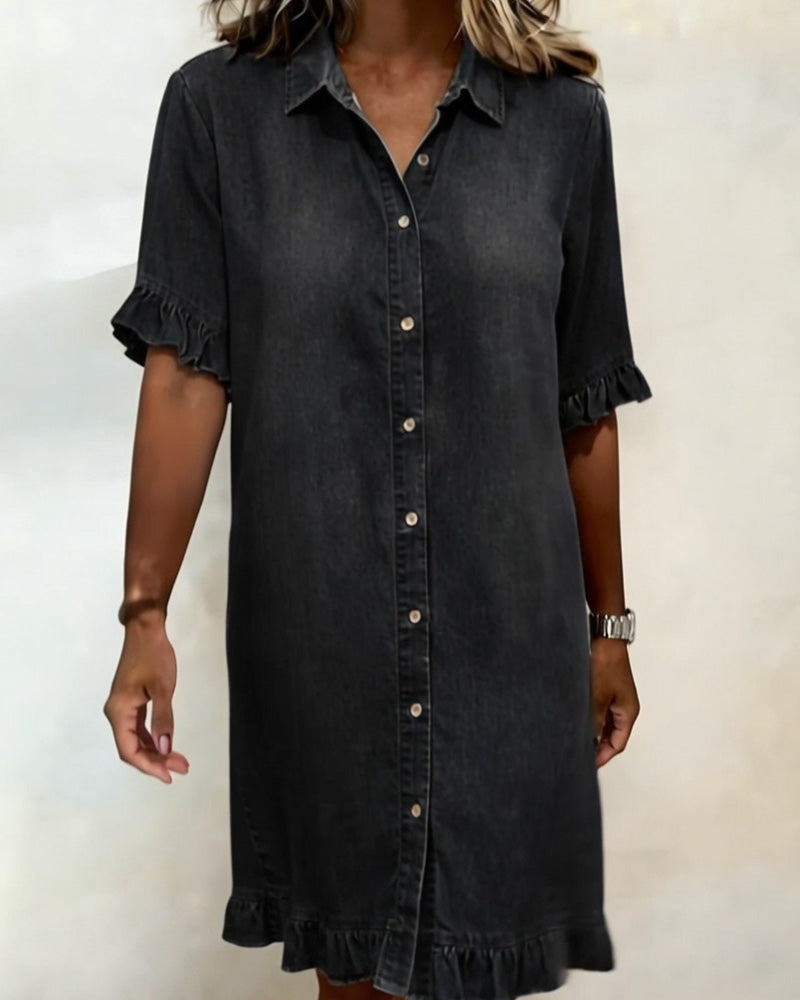 Quinn™ Soft Denim Dress Relaxed Fit Lightweight Casual Style