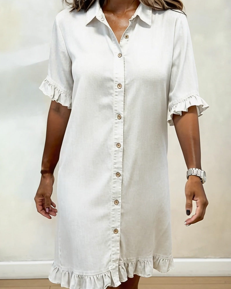 Quinn™ Soft Denim Dress Relaxed Fit Lightweight Casual Style