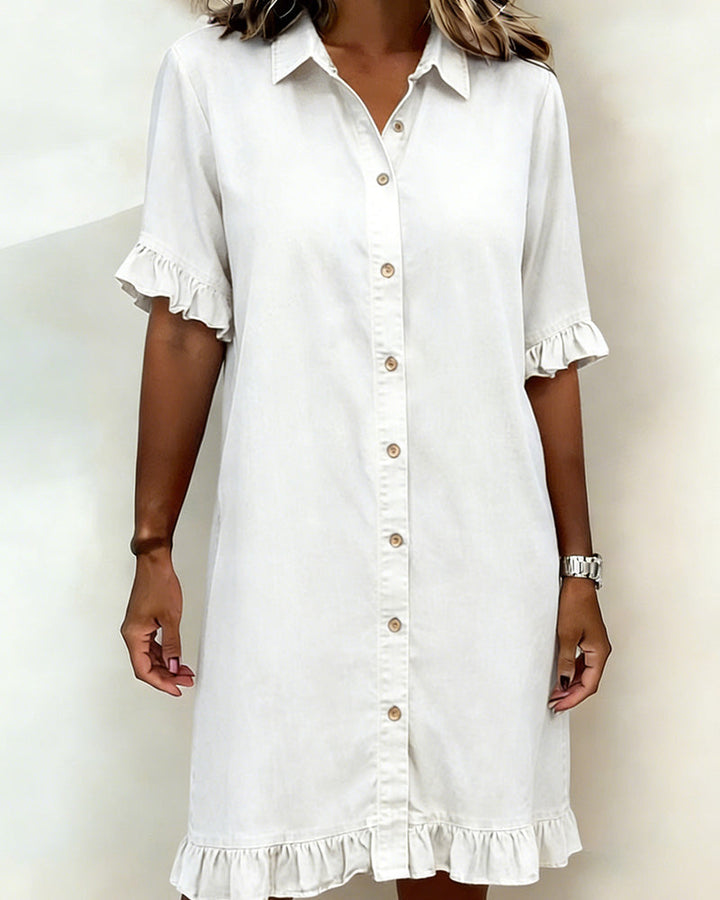 Quinn™ Soft Denim Dress Relaxed Fit Lightweight Casual Style