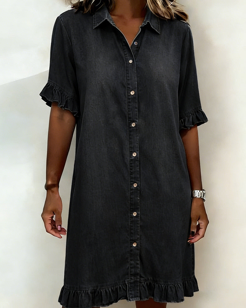 Quinn™ Soft Denim Dress Relaxed Fit Lightweight Casual Style