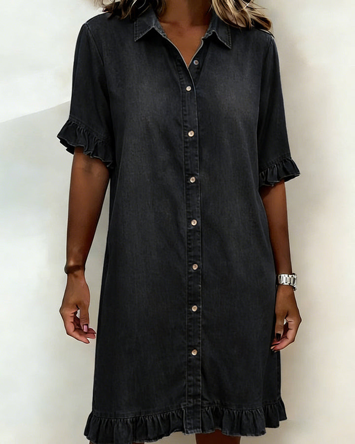 Quinn™ Soft Denim Dress Relaxed Fit Lightweight Casual Style