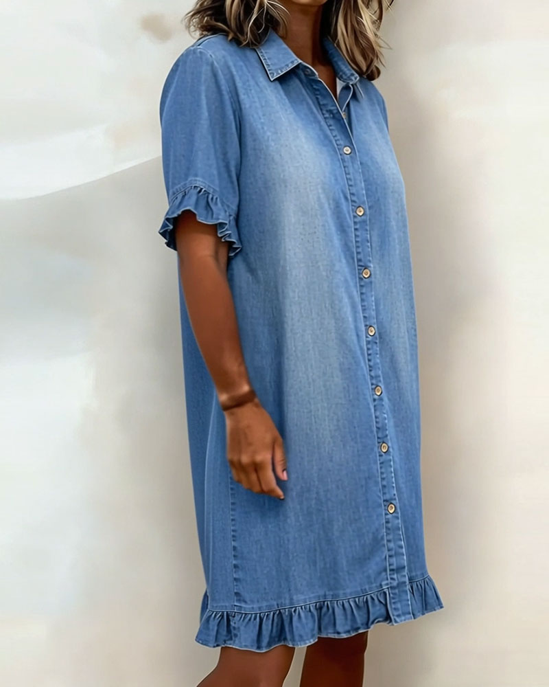Quinn™ Soft Denim Dress Relaxed Fit Lightweight Casual Style